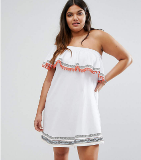 curve white dress