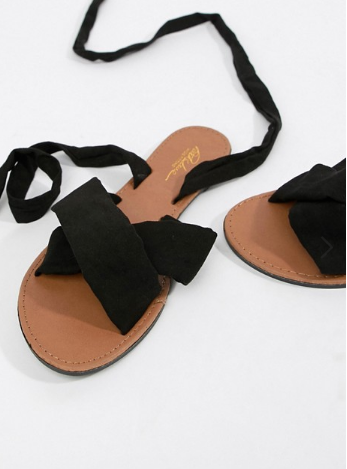 black bow sandal